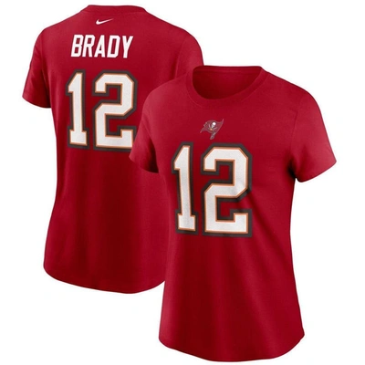 Nike Tom Brady Red Tampa Bay Buccaneers Name & Number T-shirt