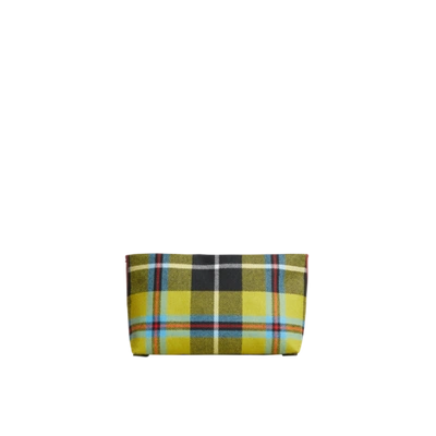 Burberry Plaid Leather Zip Clutch In Multi