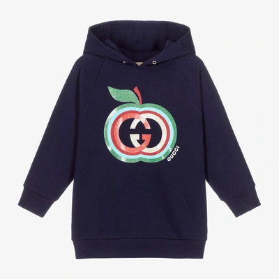 angst Præstation Watt Gucci Kids' Girls G Apple Logo Hoodie In Navy | ModeSens