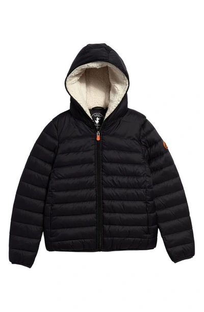 Save The Duck Kids' Navy Cory Puffer Jacket In Black