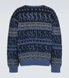 Givenchy Mens Navy Blue Graphic-knit Boat-neck Wool Jumper S