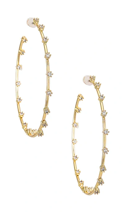 Luv Aj Stardust Pave Studded Statement Hoop Earrings In Gold