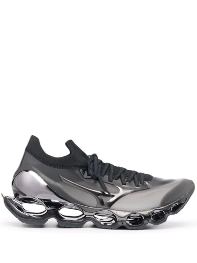 Mizuno Mizano Wave Phophecy Sneakers In Black | ModeSens