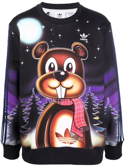 Adidas Originals X Kerwin Frost Teddy-bear Print Sweatshirt In Schwarz |  ModeSens