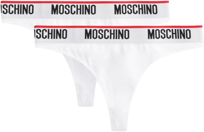 Moschino Two-pack Thongs In White