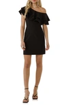 Endless Rose Off-the-shoulder Ruffle Mini Dress In Black