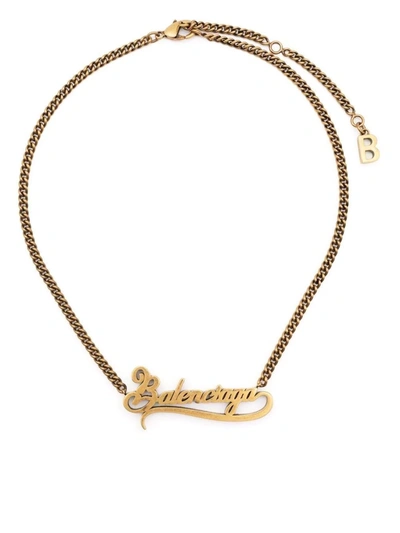 Balenciaga Typo Valentine Gold-tone Necklace