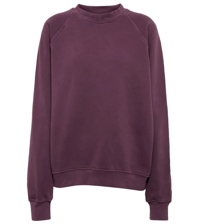 Les Tien Women's Classic Cotton Fleece Crewneck Sweatshirt In Purple