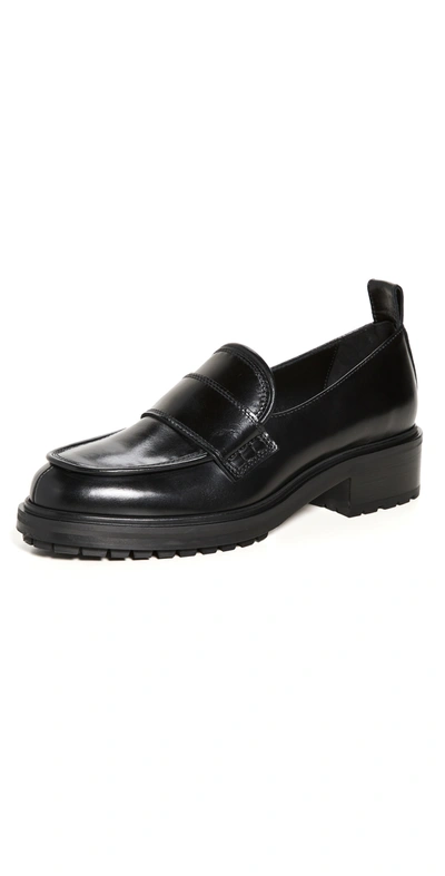 Aeyde Ruth Patent Leather Loafers In Black