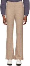 Vince Beige Rib Flared Pants In Brown