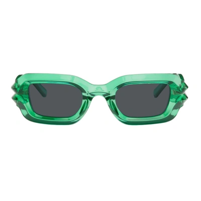 A Better Feeling Green Bolu Rectangular Sunglasses