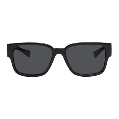 Versace Black Safety Pin Sunglasses In Grey