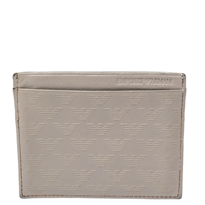 Pre-owned Emporio Armani Grey Leather Card Holder