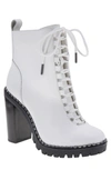 Bcbgeneration Parina Lace-up Combat Bootie In Bright White