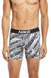 Nike Dri-fit Essential Micro Boxer Briefs In Watercolor Print/ Black