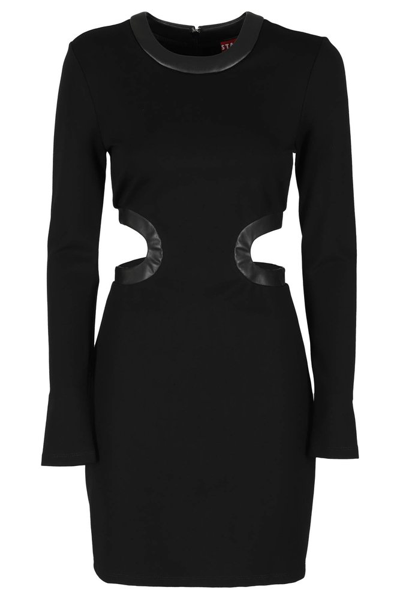 Staud Dolce Cut-out Longsleeved Dress In Black Black