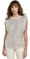 Endless Rose Sequin Shoulder Pad Top In Ivory