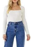 Endless Rose Long Sleeve Knit Top In Cream