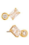 Nadri Social Lights Cubic Zirconia & Nano Crystal Stud Earrings In Gold