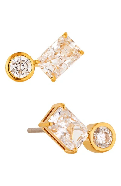 Nadri Social Lights Cubic Zirconia & Nano Crystal Stud Earrings In Gold