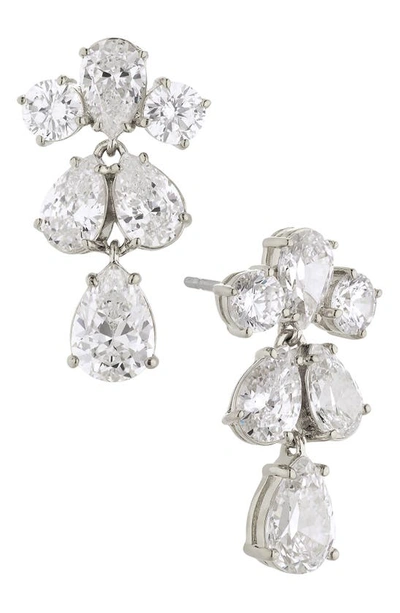 Nadri Social Lights Cubic Zirconia Mini Chandelier Earrings In Rhodium