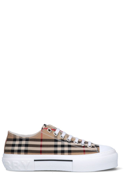 Burberry Vintage Check Low-top Sneakers In Brown