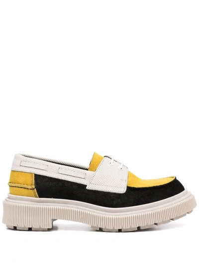 Adieu Panelled Leather Oxford Shoes In Yellow