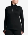 Nike 'element' Dri-fit Half Zip Performance Top In Black