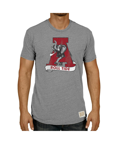 Retro Brand Men's Heathered Gray Alabama Crimson Tide Vintage-like 1974-2000 Logo Tri-blend T-shirt