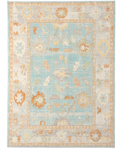 Amer Rugs Bohemian Bhm-3 Aqua And Beige 7'9" X 9'9" Outdoor Area Rug In Orange