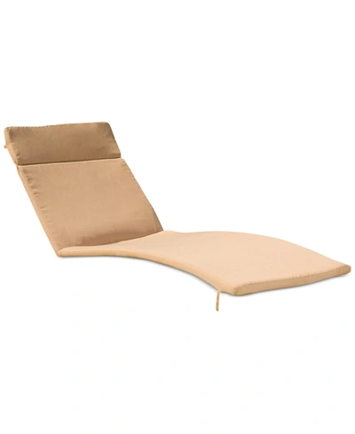 Noble House Jayden Outdoor Chaise Lounge Cushion In Caramel