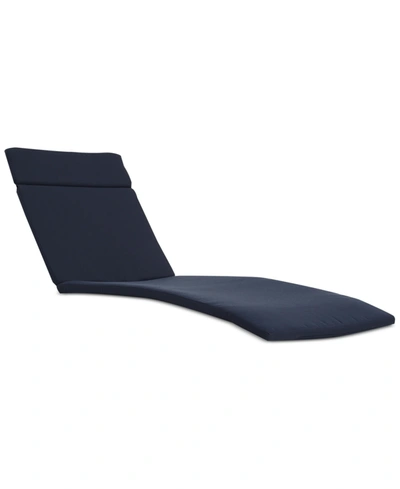 Noble House Abigail Outdoor Chaise Lounge Cushion In Navy Blue