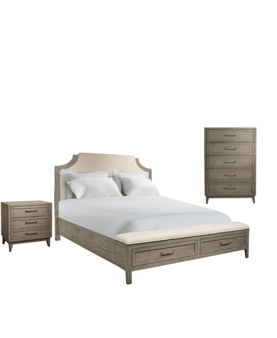 Furniture Vogue 3pc Bedroom Set (queen Bed, Chest & Three Drawer Nightstand)