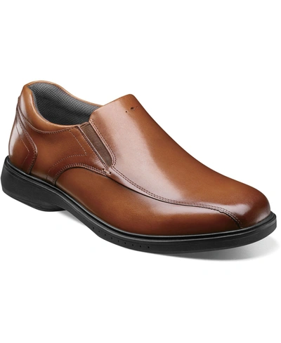 Nunn Bush Men's Kore Pro Bicycle Toe Slip On Loafers With Slip-resistant Comfort Technology Men's Shoes In Cognac