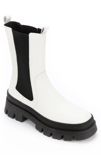Kenneth Cole New York Maple Chelsea Womens Leather Mid-calf Chelsea Boots In White