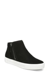 Naturalizer Alistair High-top Sneaker Booties Women's Shoes In Black Nubuck Leather