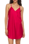 Flora Nikrooz E Victoria T-back Charmeuse Chemise In Red
