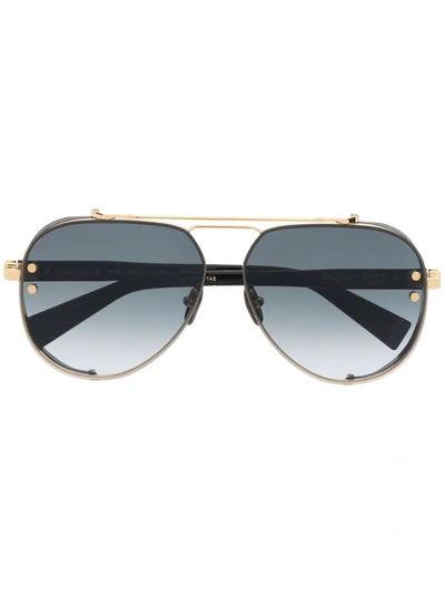 Balmain Eyewear Gradient Aviator-frame Sunglasses In Black