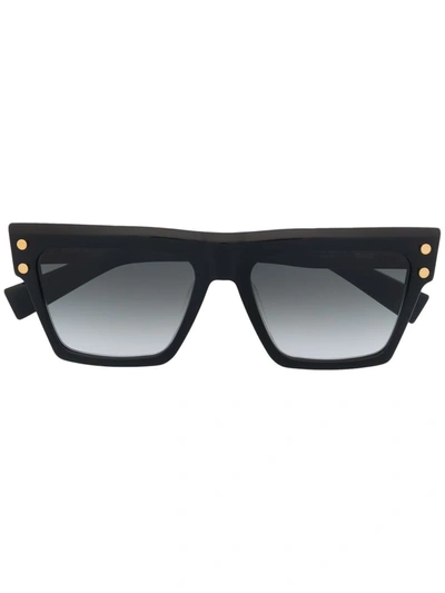 Balmain Eyewear Gradient Square-frame Sunglasses In 黑色
