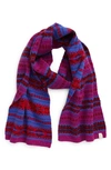 Rag & Bone Fair Isle Merino Wool Scarf In Purple Multi