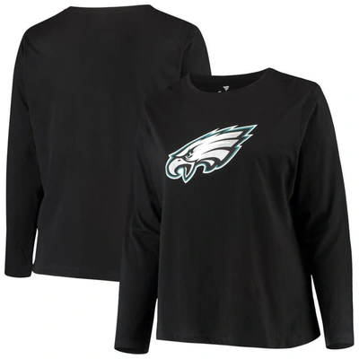 Fanatics Women's Plus Size Black Philadelphia Eagles Primary Logo Long Sleeve T-shirt
