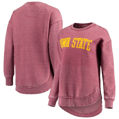 Pressbox Women's Cardinal Iowa State Cyclones Vintage-like Wash Pullover Sweatshirt