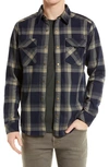 Roark Diablo Classic Fit Stripe Water Repellent Snap-up Shirt Jacket In Dark Navy