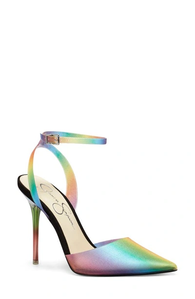 Jessica Simpson Women's Pirrie Lucite Vinyl 2-piece Pumps Women's Shoes In Rainbow/clear