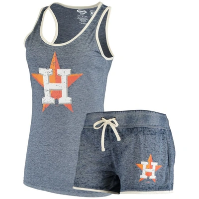 Concepts Sport Women's Navy Houston Astros Loyalty Tank Top And Shorts Sleep Set