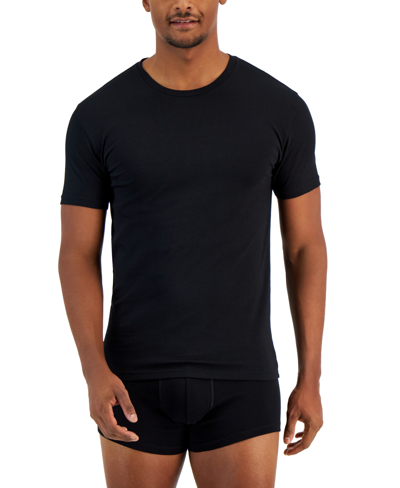 Alfani Men's 4-pk. Classic-fit Solid Cotton Undershirts, Created For Macy's In Deep Black