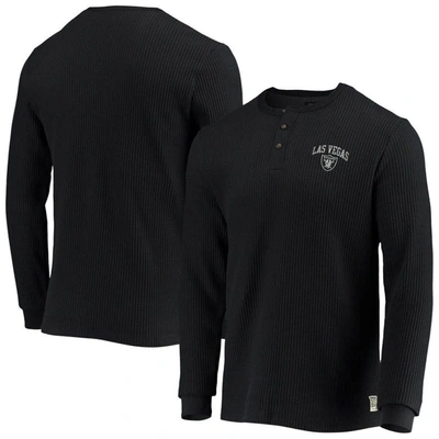 Junk Food Men's Black Las Vegas Raiders Thermal Henley Long Sleeve T-shirt