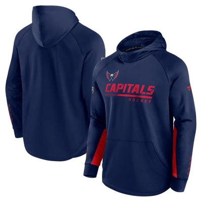 Fanatics Youth Navy Columbus Blue Jackets Authentic Pro Raglan Pullover Hoodie