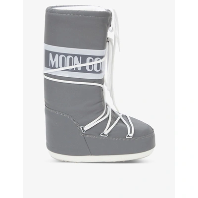 Moon Boot Classic Lace-up Woven Snowboots In Silver