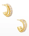 Kendra Scott Livy Pave Double Row Huggie Hoop Earrings In 14k Gold Plate In Gold Metal